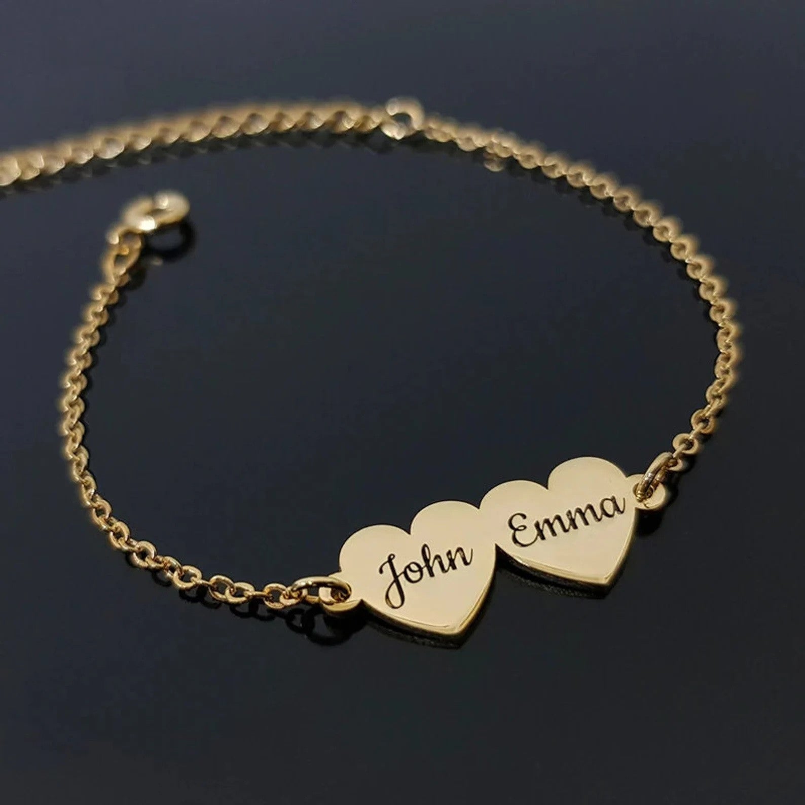 Heart Engraving Couple Bracelet