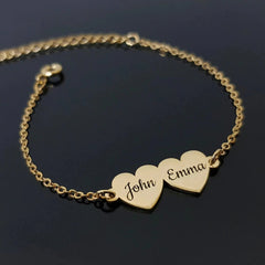 Heart Engraving Couple Bracelet