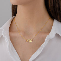Birth Year Gothic Minimal Necklace