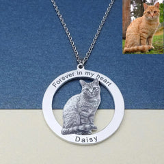 Custom Portrait Your Dog , Pet Photo Necklace