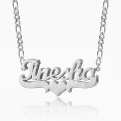 Double Plated Heart Name Necklace