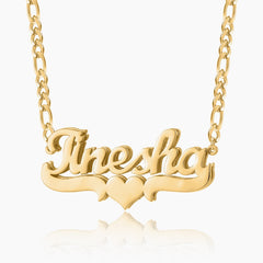 Double Plated Heart Name Necklace
