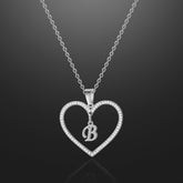Heart Initial Diamond Necklace