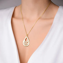 Customised Love Drop Necklace Gold Electroplated