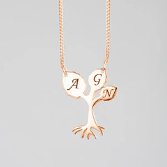 Family Tree Three Leaves Necklace