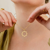 Pave Sun Diamond Necklace