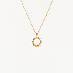 Pave Sun Diamond Necklace