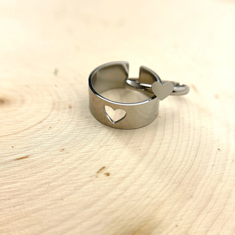 Matching Friendship Couples Heart Ring