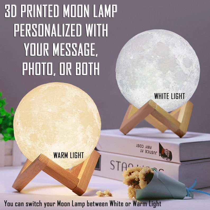 3D Personalized Printed Moon Lamp