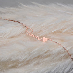 Name Necklace with Heart