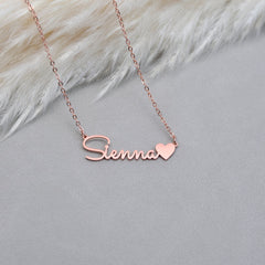 Name Necklace with Heart