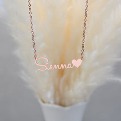 Name Necklace with Heart