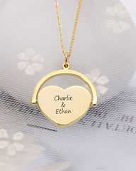 Photo Flip Necklace With Engraved