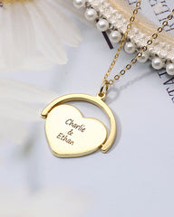 Photo Flip Necklace With Engraved