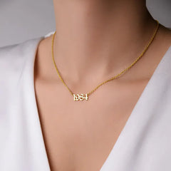 Birth Year Gothic Minimal Necklace