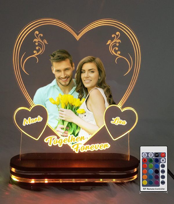 Customized Love heart frame with UV printed photo for couple