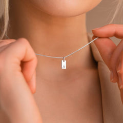 Personalised Dainty Initial Tag Pendant-Necklace