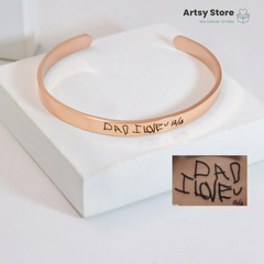 Custom Handwriting Cuff Bracelet