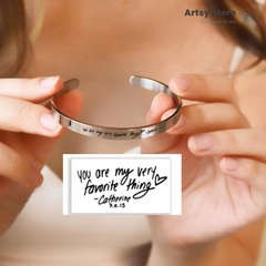 Custom Handwriting Cuff Bracelet
