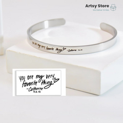 Custom Handwriting Cuff Bracelet