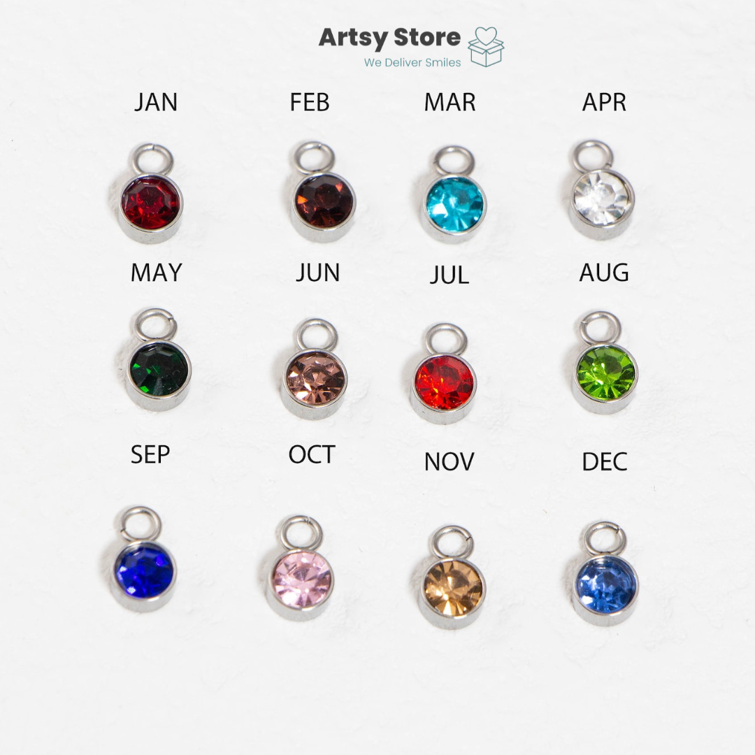 Custom Engraved Name Necklace with Birthstone