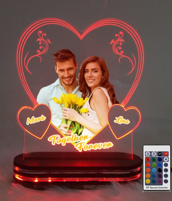 Customized Love heart frame with UV printed photo for couple