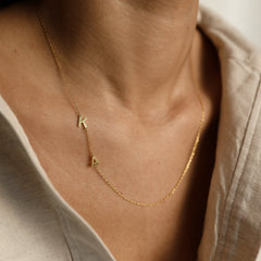 Custom Sideways Initial Necklace