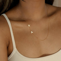 Custom Sideways Initial Necklace