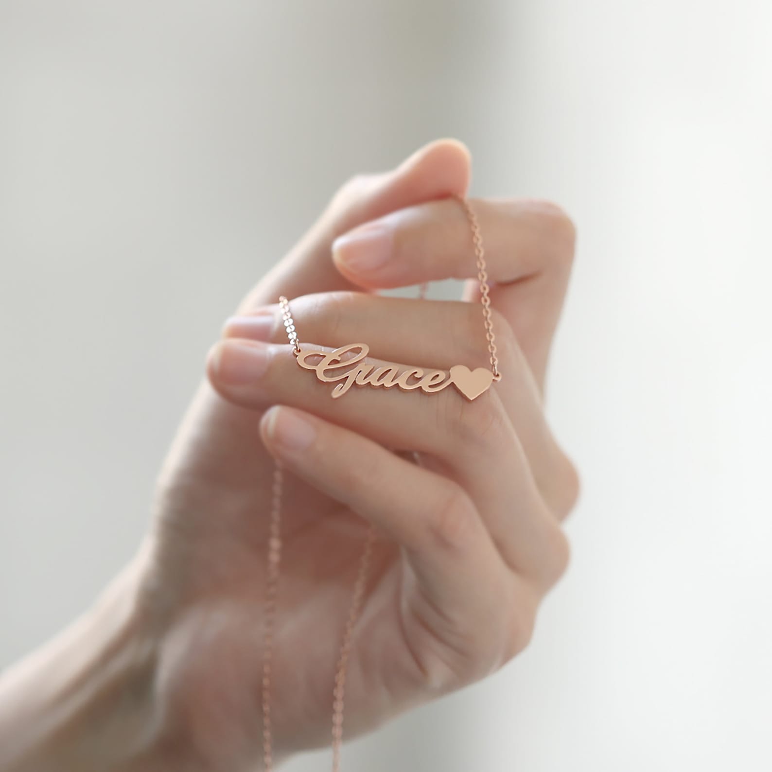 Custom Name Necklace with Heart by Artsy Store