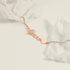 Custom Name Necklace with Heart by Artsy Store