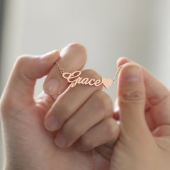 Custom Name Necklace with Heart by Artsy Store