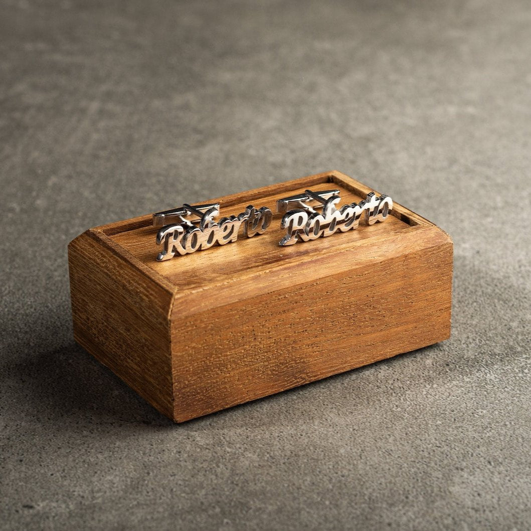 Name Cufflinks - Groom Wedding Cufflinks