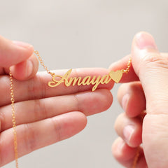 Custom Name Necklace with Heart by Artsy Store