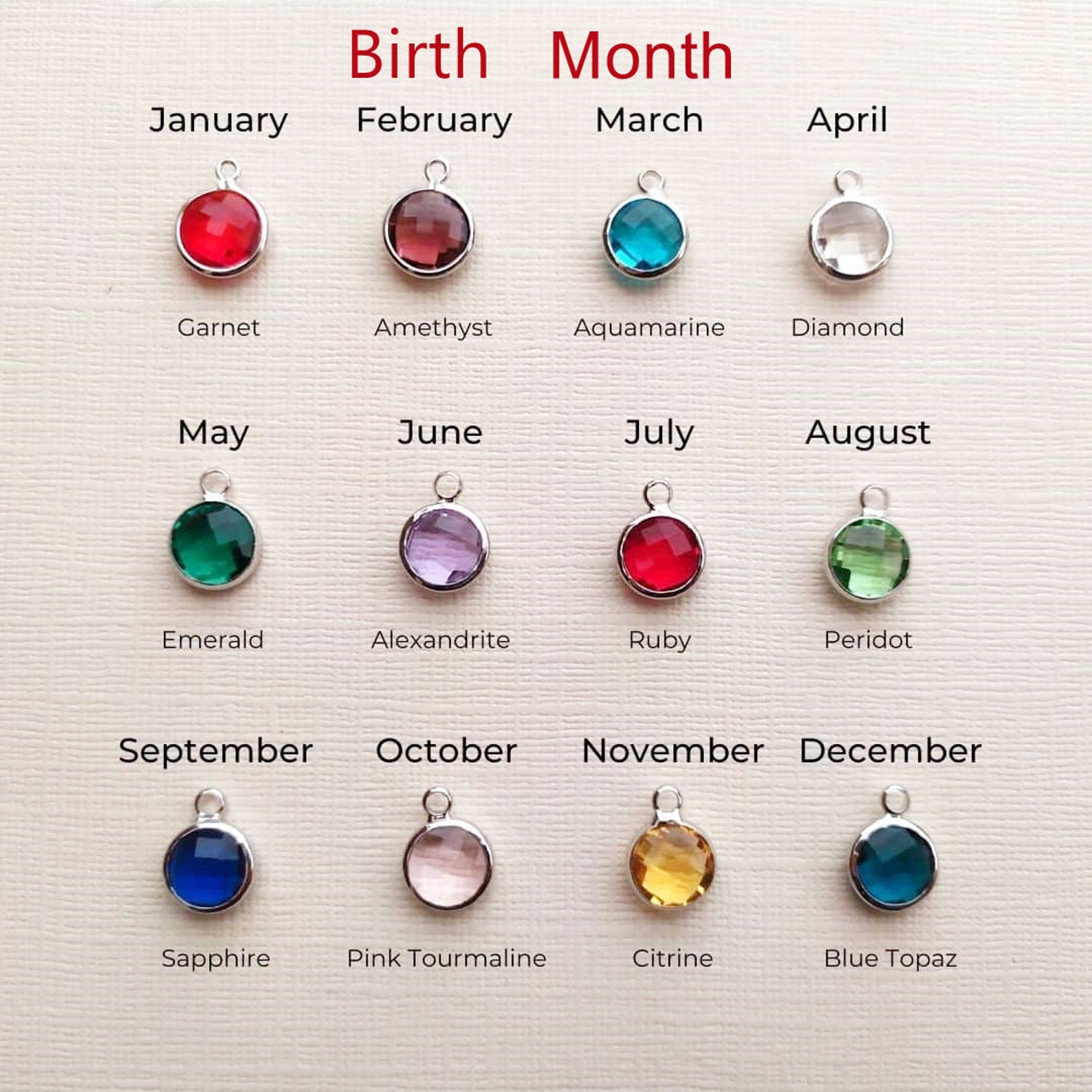 Custom Engraved Name Necklace with Birthstone