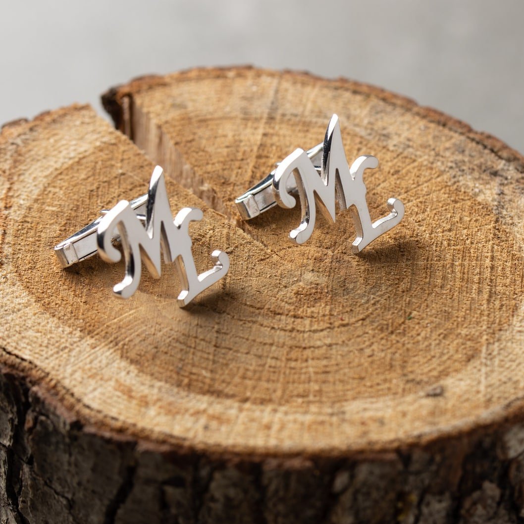 Groom Wedding Initials Cufflinks by Artsy Store