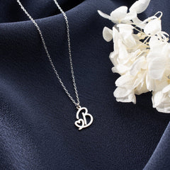 Initial Necklace with Heart Symbol