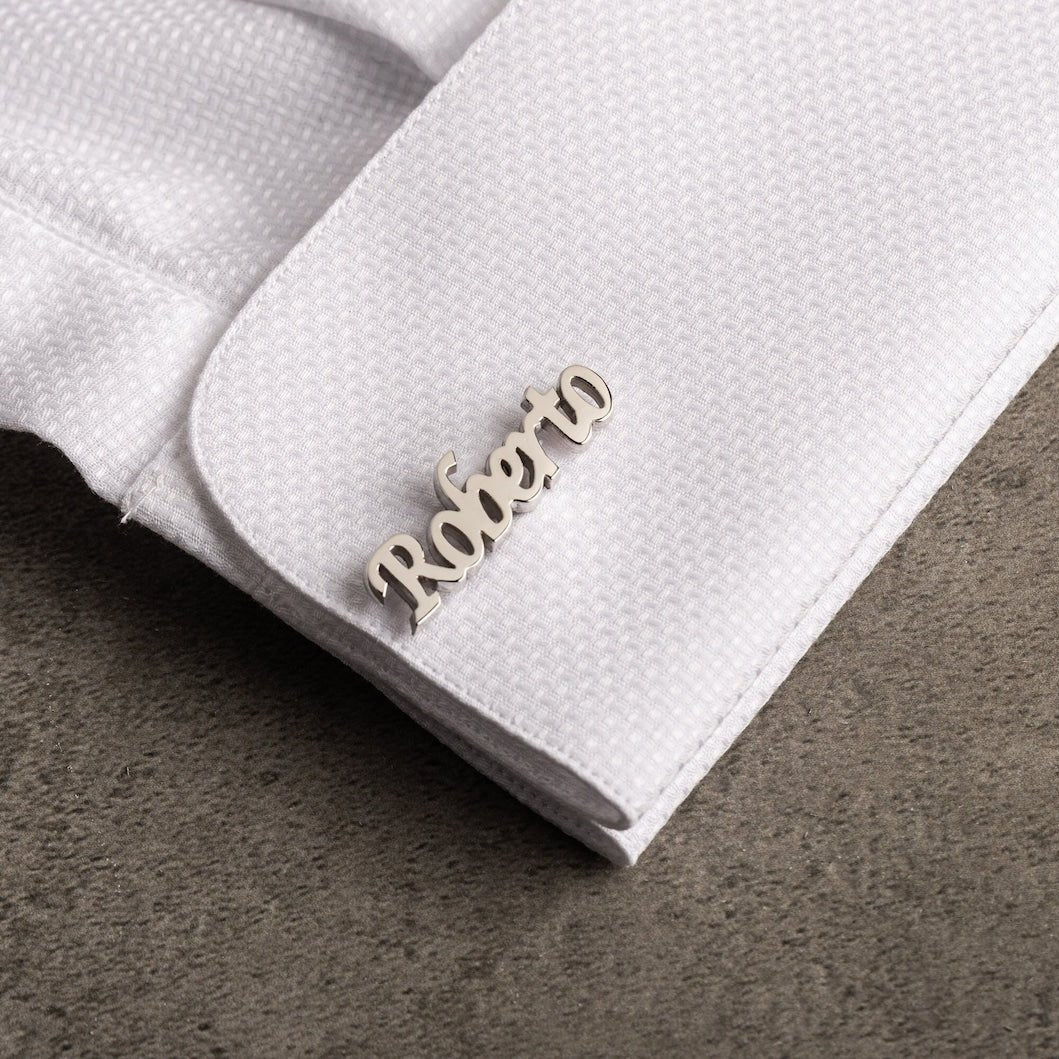 Name Cufflinks - Groom Wedding Cufflinks