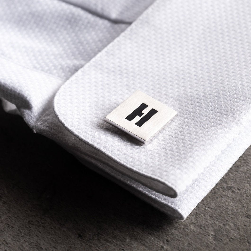 Personalized 925 Silver Initial Cufflinks
