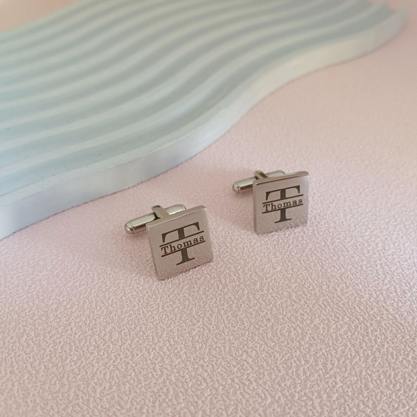 Personalized Name Cufflinks with Initial