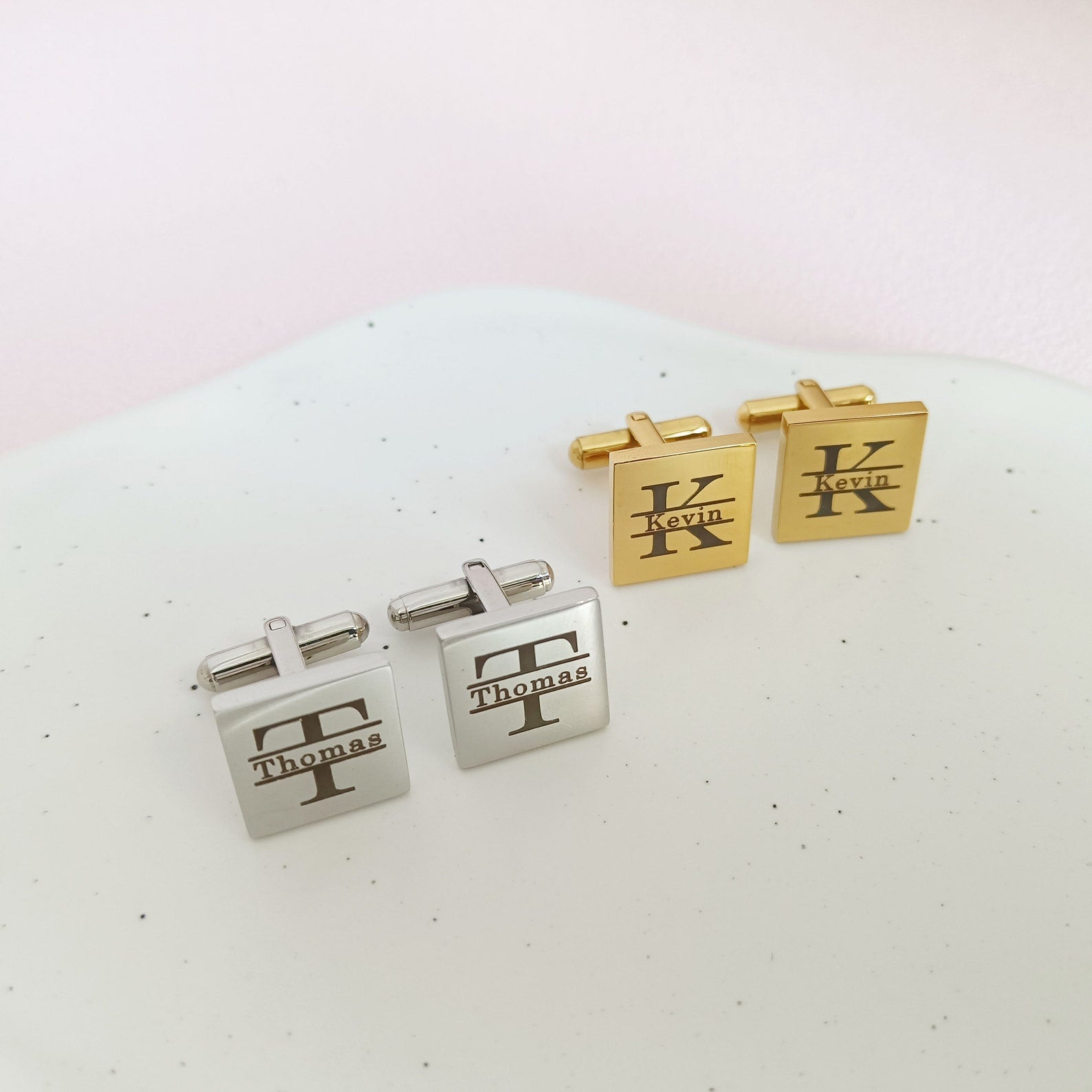 Personalized Name Cufflinks with Initial