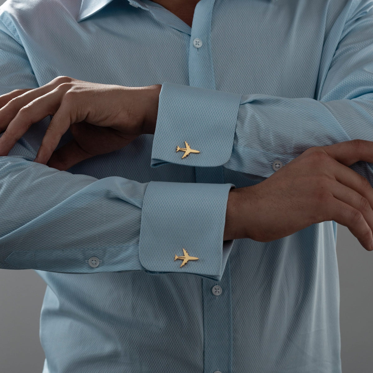 Sterling Silver Aeroplane Name Cufflinks
