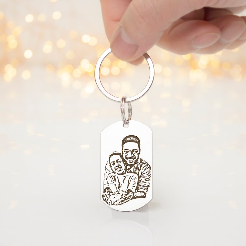 2 Keychains Photo Keychain - Double Sided Keychain Engraved – Artsy Store