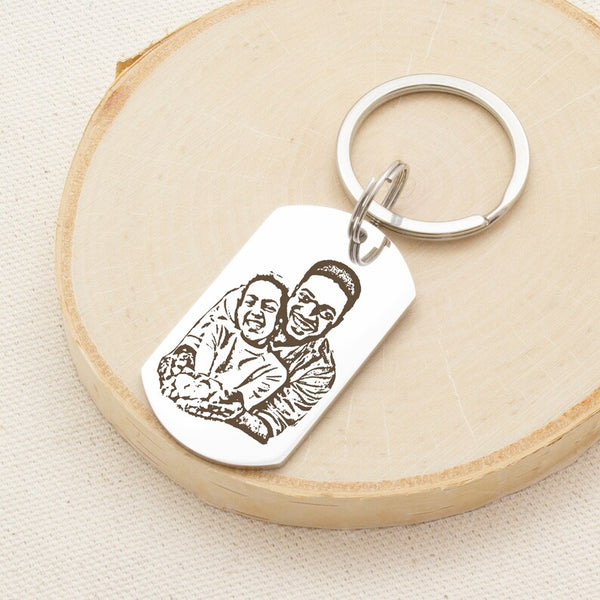 Photo Keychain - Double Sided Keychain Engraved