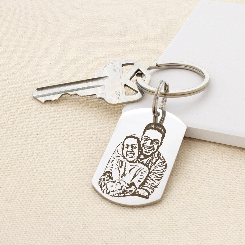 Photo Keychain - Double Sided Keychain Engraved