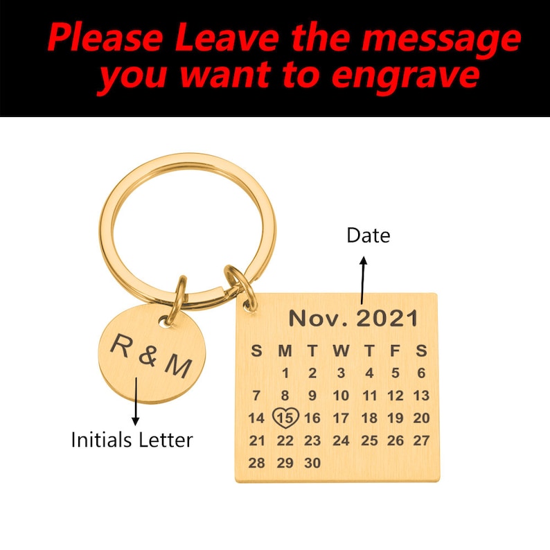 Calendar Personalized Keychain