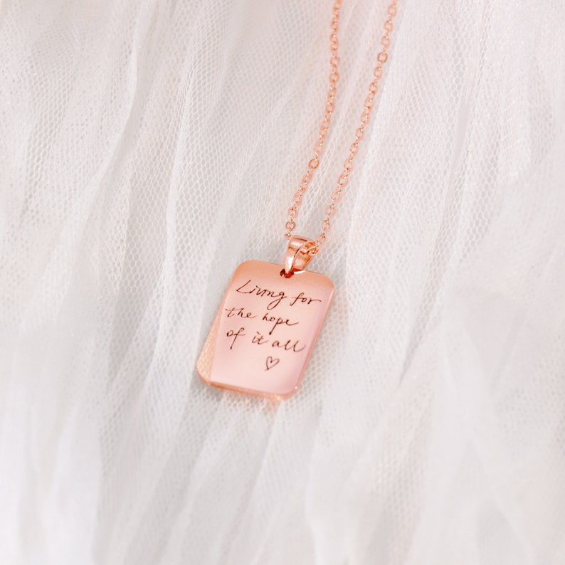 Engraved Actual Your Own Handwriting-Necklace