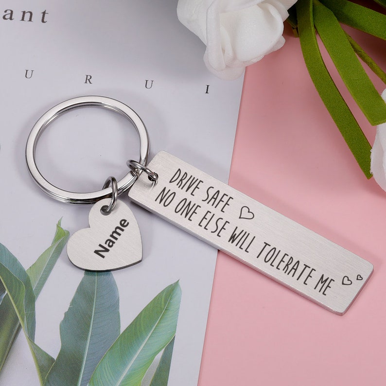 Drive Safe Personalized Keyring For Him & Her