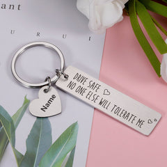 Drive Safe Personalized Keyring For Him & Her