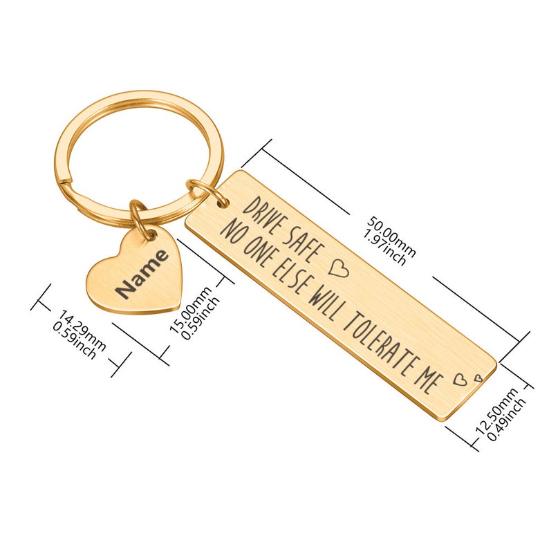 Drive Safe Personalized Keyring For Him & Her