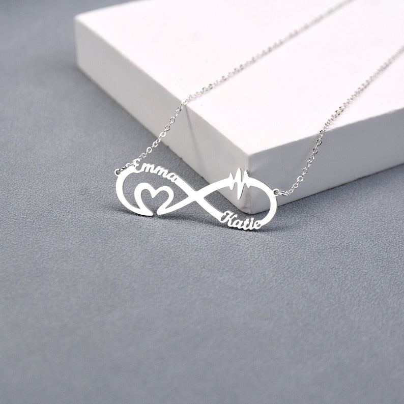 Infinity Name Necklace with Heart